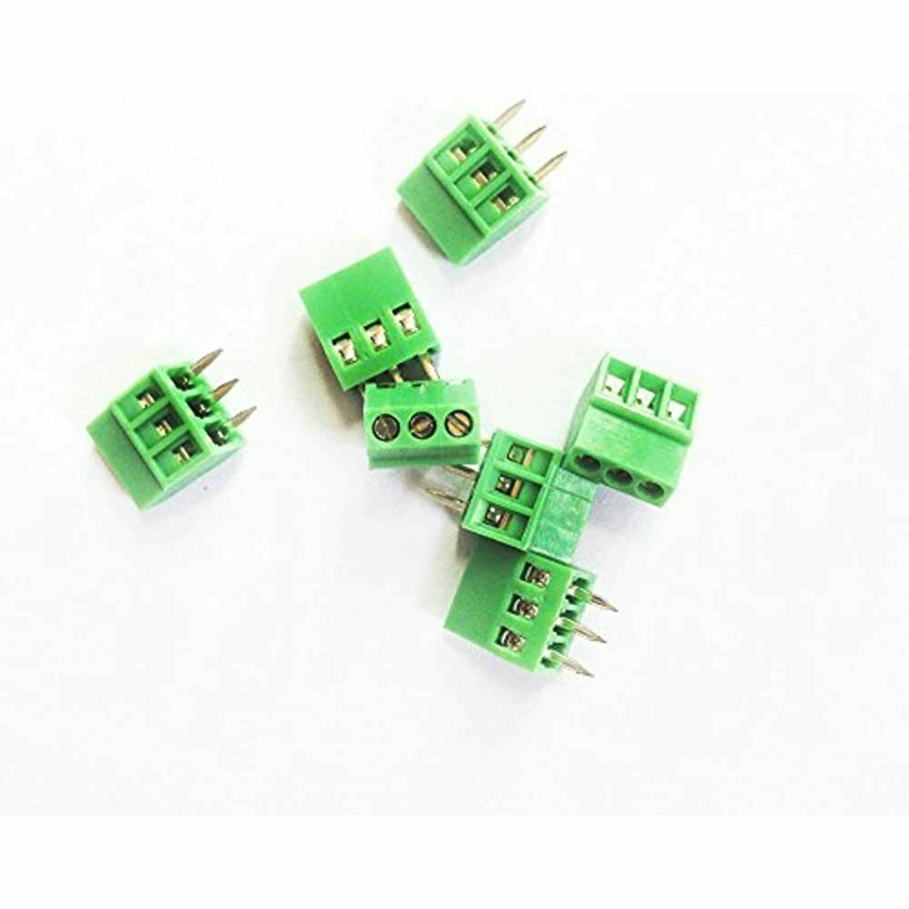 US Stock 20x 5mm Pitch 3 pin 3 way PCB Screw Terminal Blocks Connector Green
