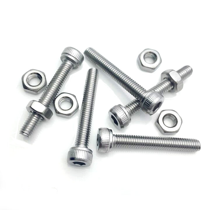 US Stock 50x M3 x 20mm Hex Socket Screw Bolt Knurling DIN912 Stainless Steel Nut
