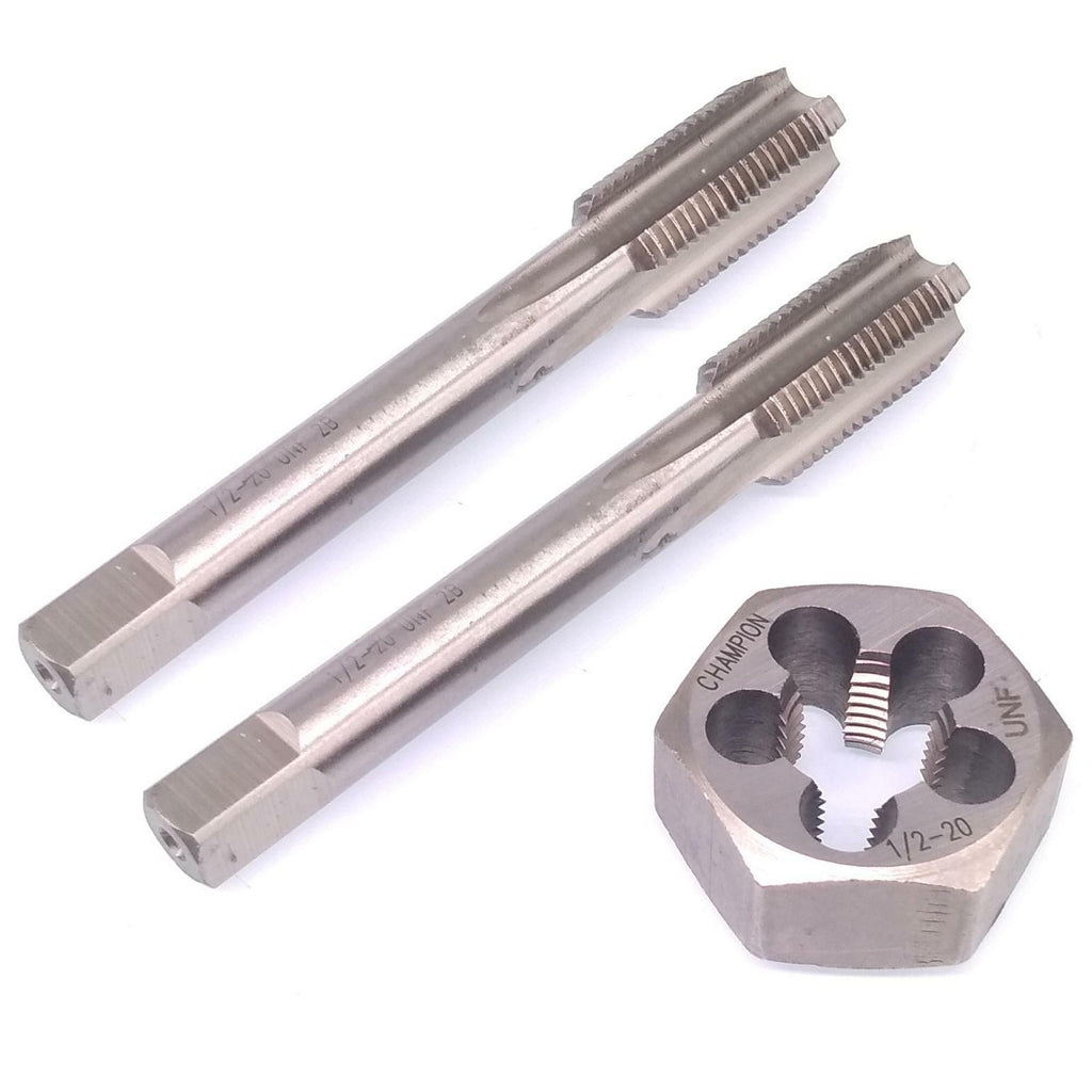 HSS 1/2-20 Taper & Plug Tap & 1/2-20 Hexagon Die Thread Right Hand Set