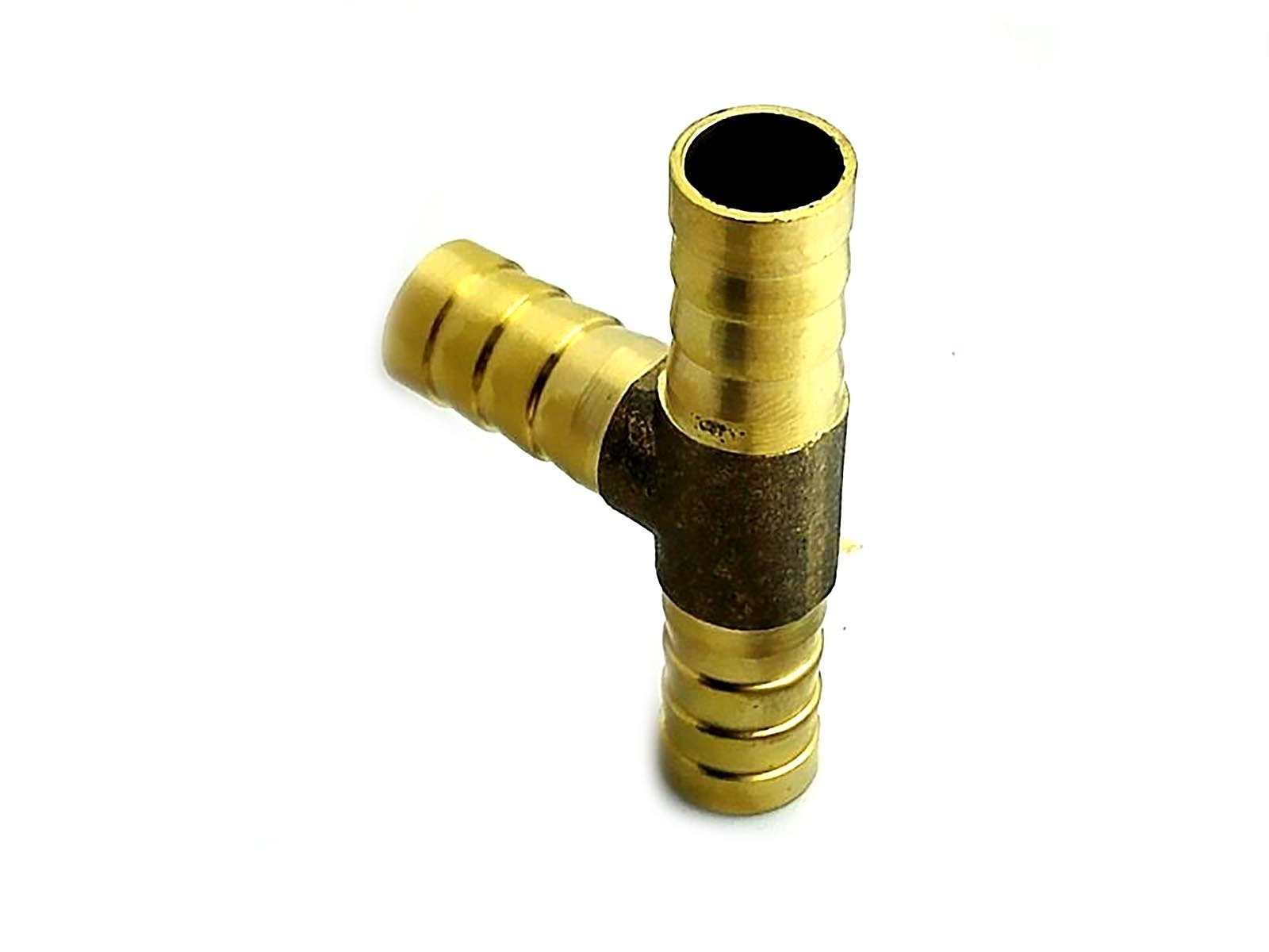 US Stock 6x Dia 10mm 3 Way T Shape Brass Hose Barb Pipe Connector Adapter