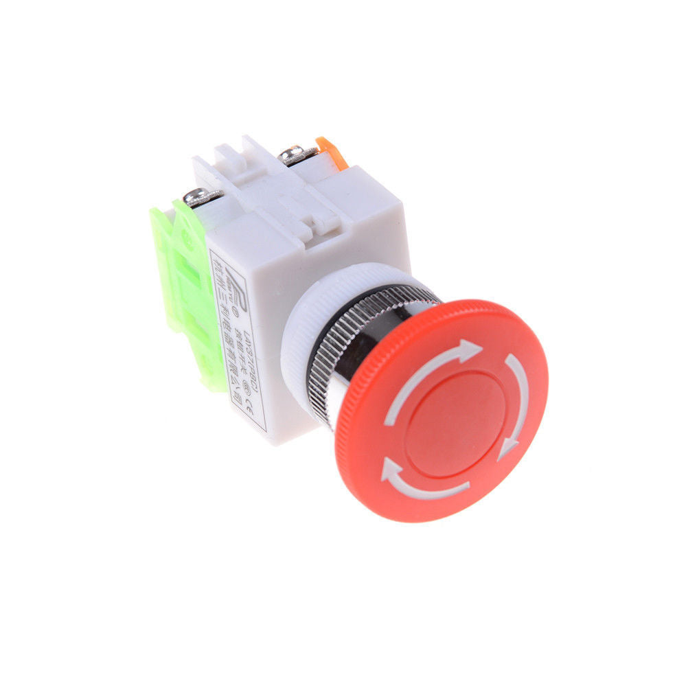 US Stock 2pcs 1NO + 1NC CNC Emergency Stop Pushbutton Switch LAY37-11ZS
