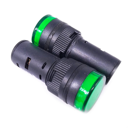 10pcs AC/DC 12V 16mm Green LED Indicator Signal Light AD16-16C