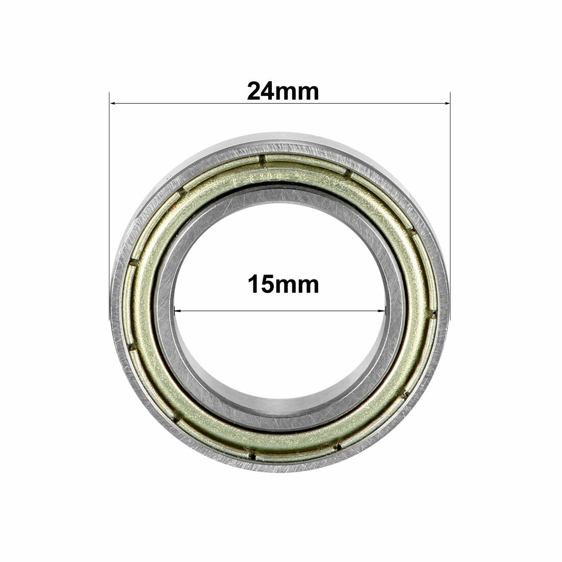 2Pcs Deep Groove Ball Bearing 6802ZZ Double Sealed 15mmx24mmx5mm Carbon Steel