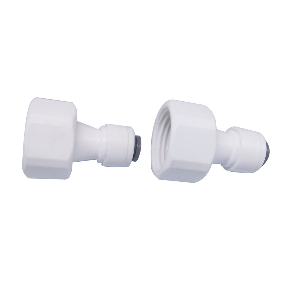 2pcs 1/2" Female Thread to 1/4" Tube Quick Connect Push Fit