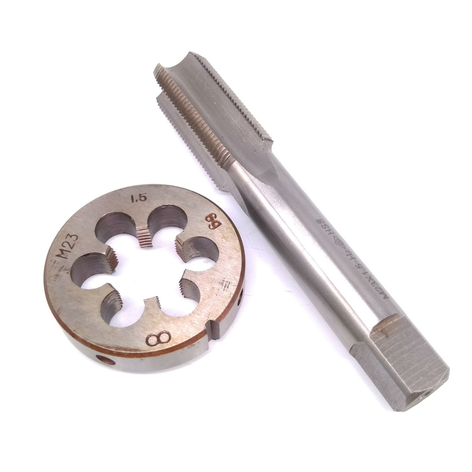 US Stock HSS M23 x 1.5mm Tap & M23 x 1.5mm Die Metric Thread Right Hand