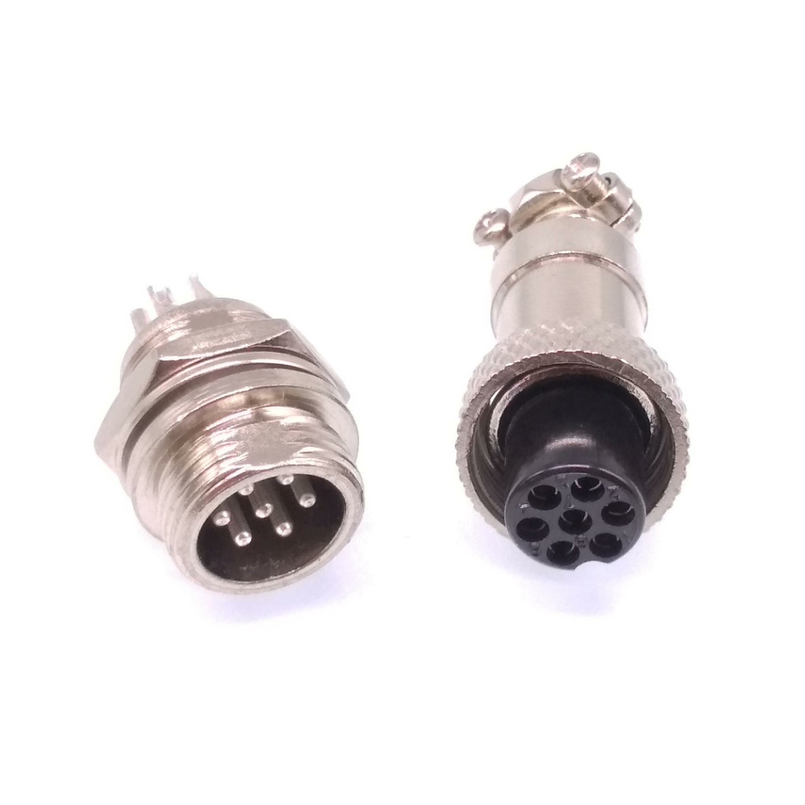 5Sets GX12 7Pin 12mm Panel Mounting Metal Aviation Connector Plug + Socket