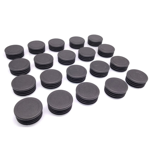20pcs Round Plastic Black Blanking End Cap Caps Tube Pipe Inserts Plug Bung 42mm