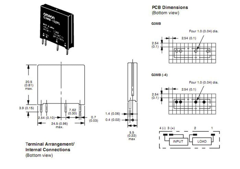 US Stock 5x Solid State Relay SSR G3MB-202P 240V AC/DC / 2A Load 5V 10mA Control