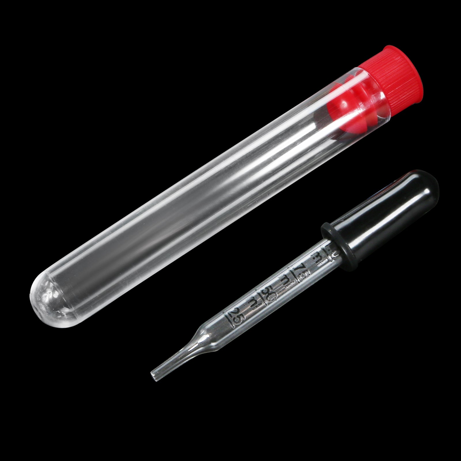 Eye Dropper, 1pcs 1ml Straight Tip Graduated Dropper with Bulb Tube, Clear