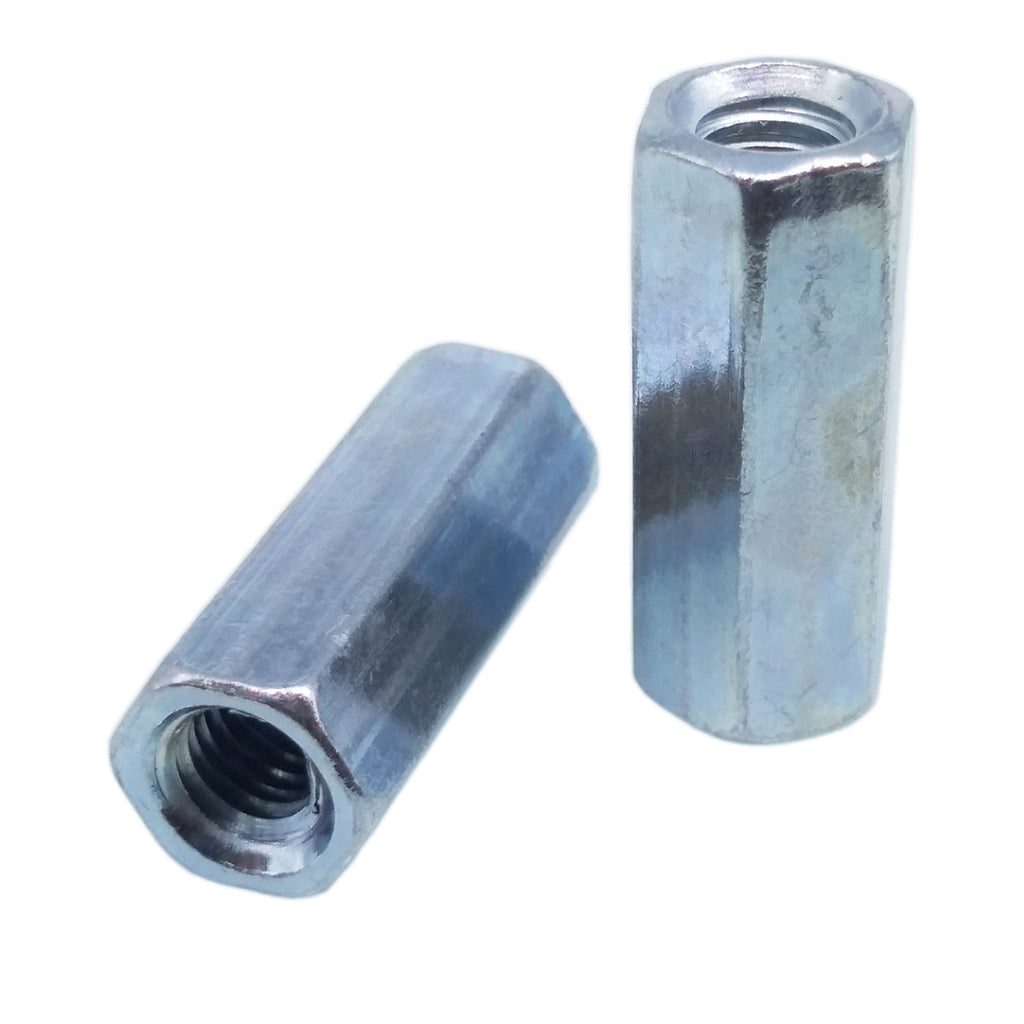 US Stock 5pcs M6 x 1 x 25mm Long Rod Coupling Hex Nut Connector Zinc Plated