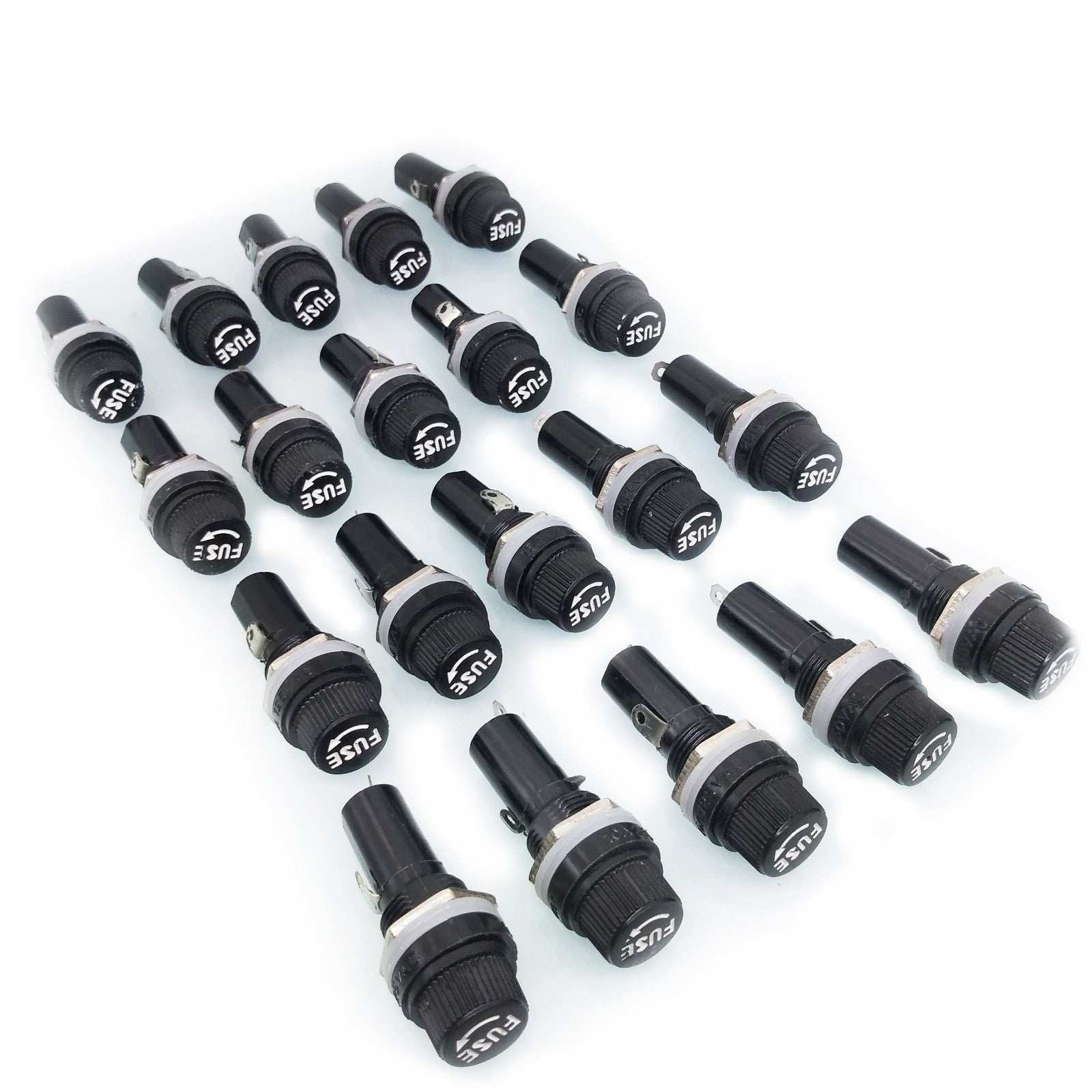 AU Stock  20pcs Panel Mount Fuse Holder Socket For 6 x 30mm Glass Fuses 250V 10A