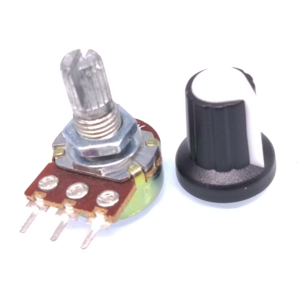 US Stock 10Units 500K B500K OHM Linear Taper Rotary Potentiometer POT White Knob