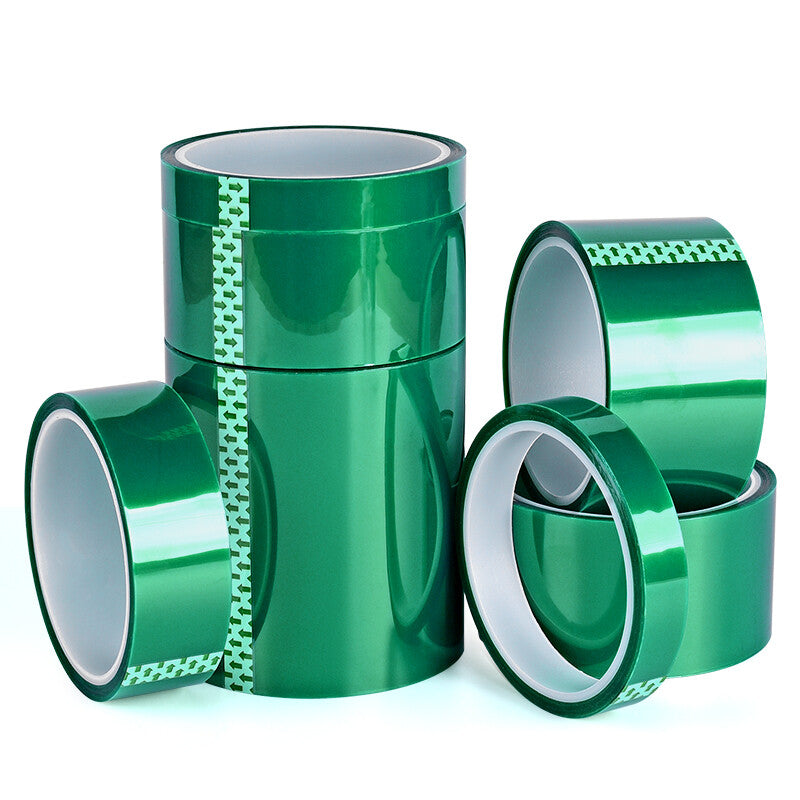5 Roll Heat Resistant PET Green Tape High Temperature 33m(100ft)/Roll Width 30mm