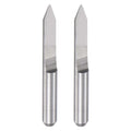 2pc Wood Engraving Router for Acrylic PVC MDF Plastic 1/8" 3.175mm 0.3mm Tip 45°