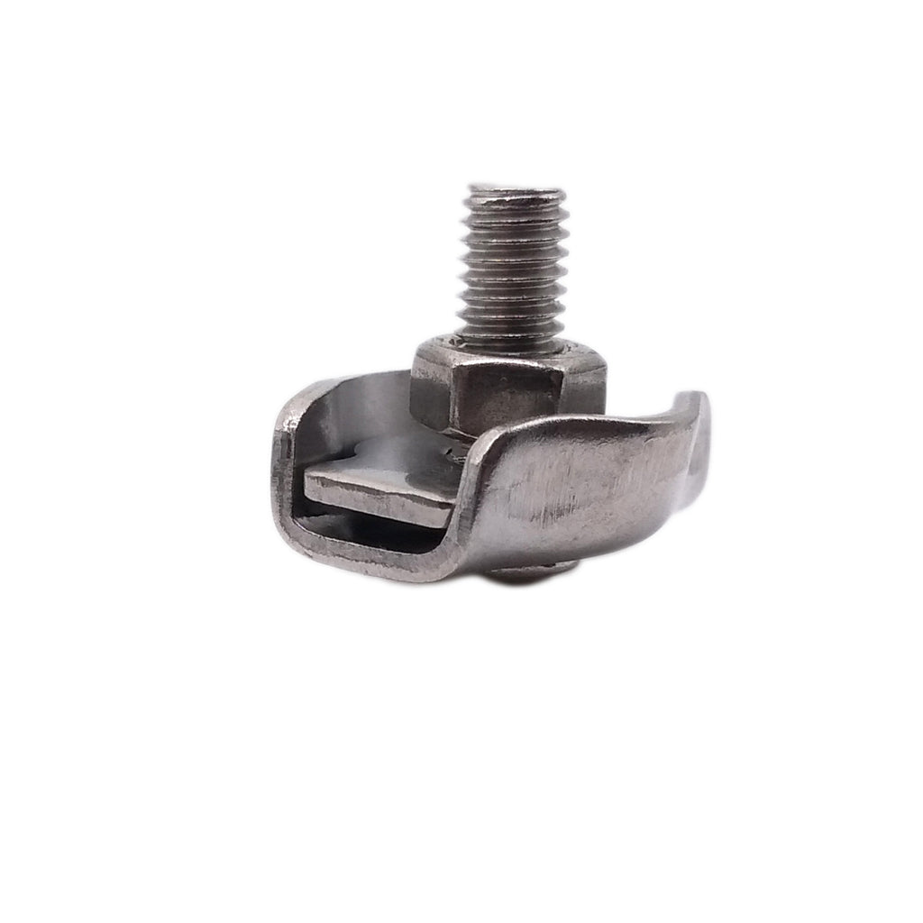 US Stock 10pcs 4mm 304/A2 Stainless Steel Wire Rope Simple Grip Cable Clamp