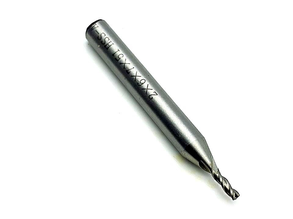 US Stock 3pcs 2mm Three 3 Flute HSS & Aluminium End Mill Cutter CNC Bit