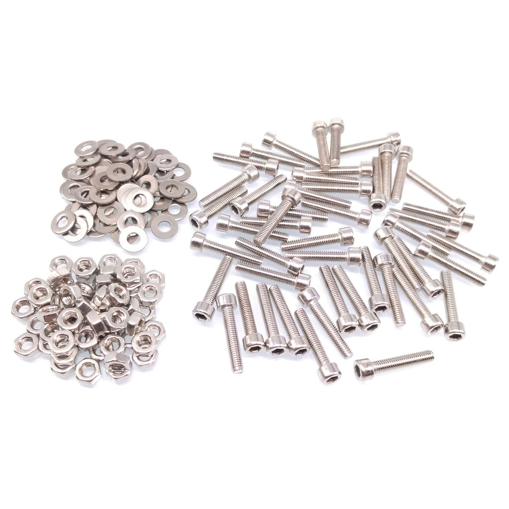 200x M3 x 20mm Socket Head Cap Screws Stainless Steel Allen Socket Nuts Washers