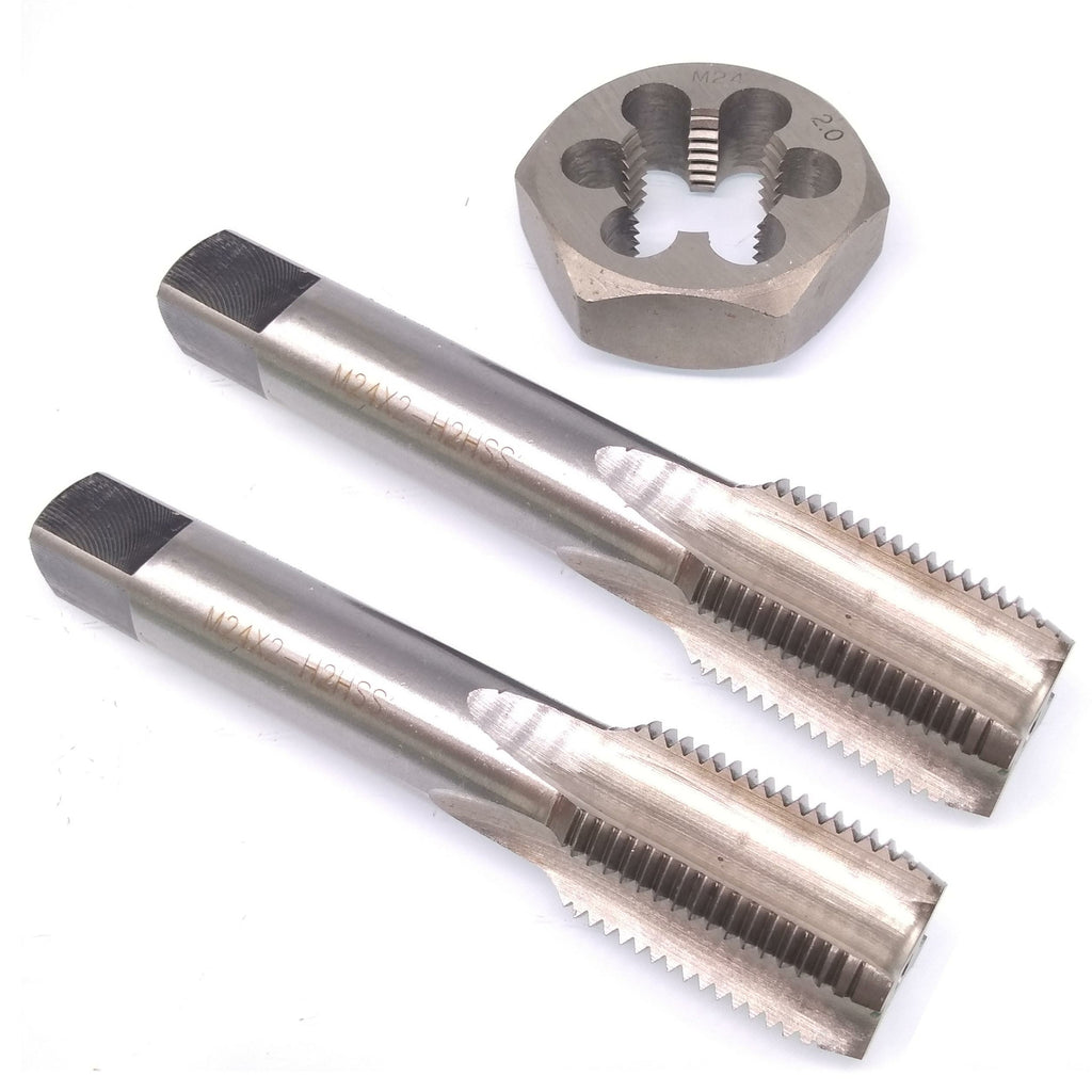 HSS M24 x 2mm Taper & Plug Tap & 24x2mm Hexagon Die Metric Thread Right Hand Set
