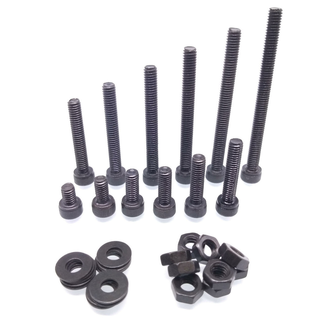 380x M4 Socket Head Cap Screws Steel Allen Socket Nuts Washers Assortment Kit