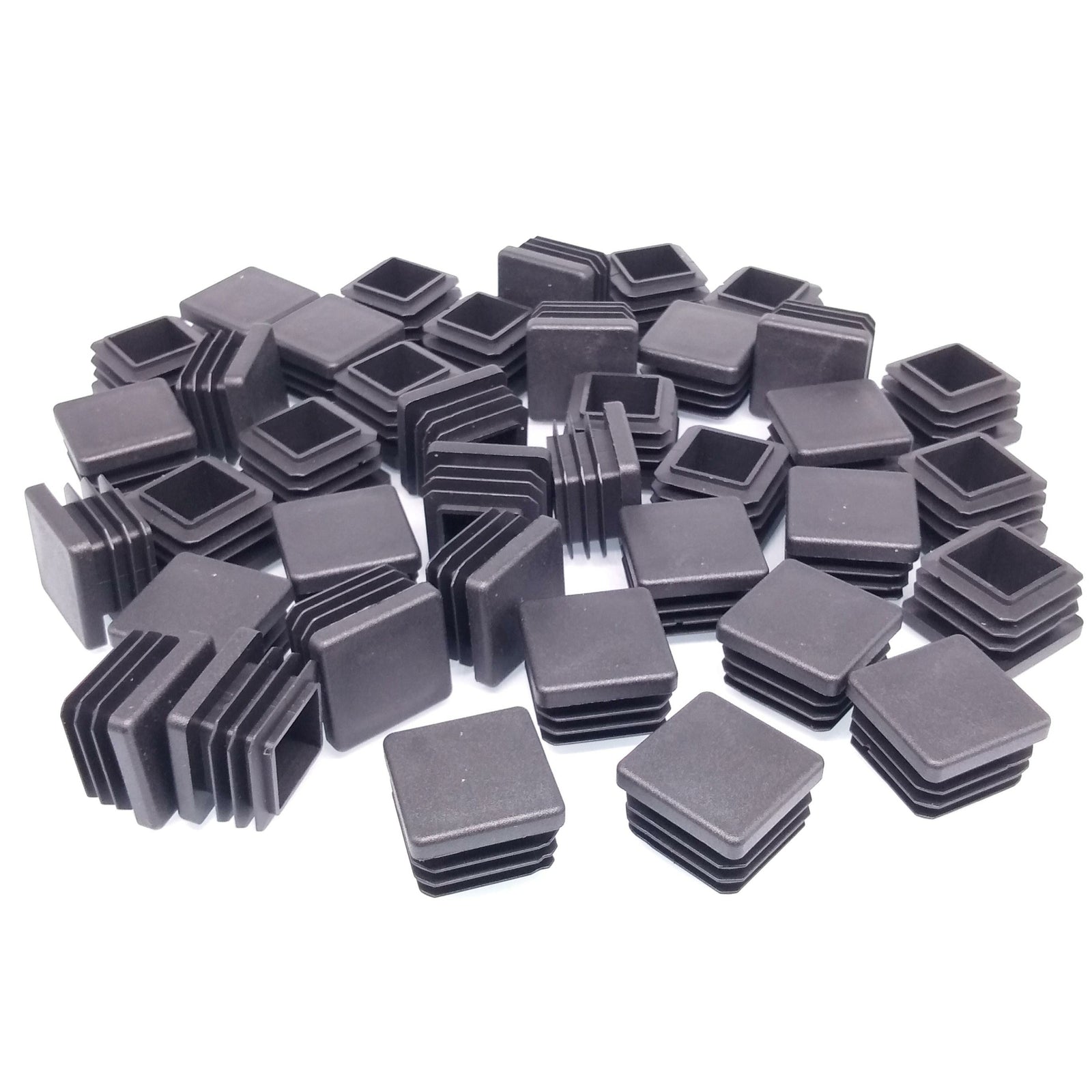 50x Square Plastic Black Blanking End Cap Tube Pipe Inserts Plug Bung 25 x 25mm