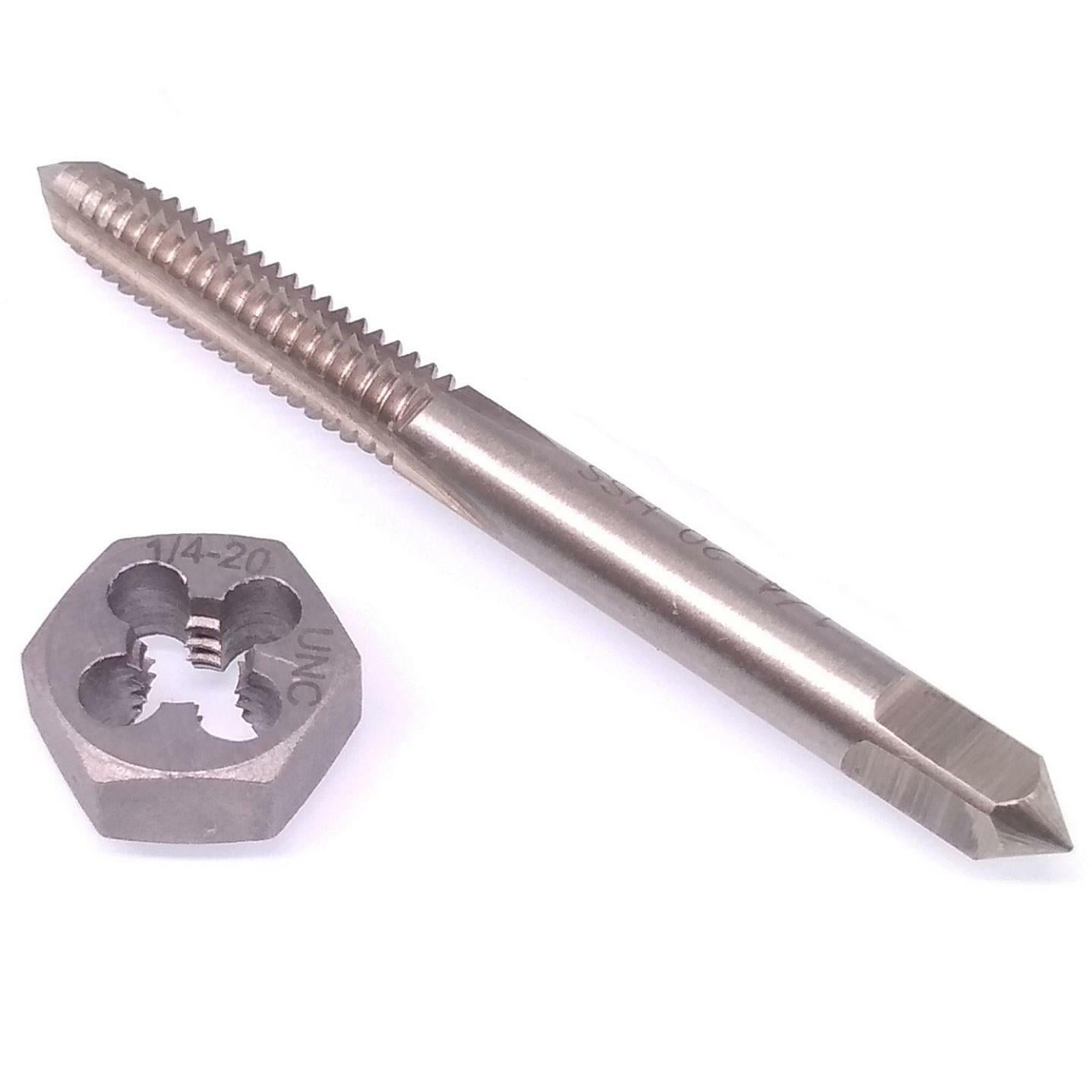 US Stock HSS 1/4-20 Tap & 1/4-20 Hexagon Die Thread Right Hand Set