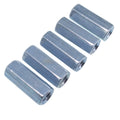 AU Stock5pcs M6 x 1 x 25mm Long Rod Coupling Hex Nut Connector Zinc Plated