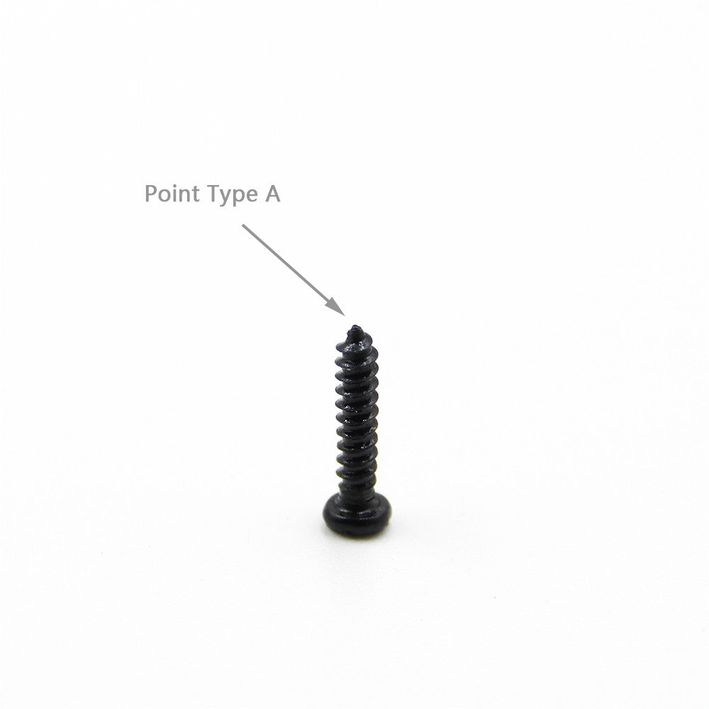 100pcs Black Small Self Tapping Screws Phillips Pan Head M1.4 x 10mm