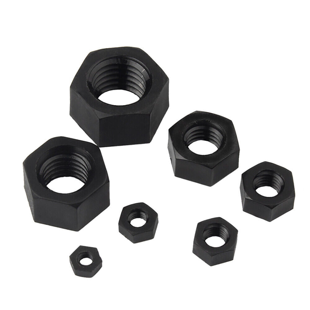 1000pcs Black Nylon Plastic Hexagon Full Nuts Lock Nuts M2 Metric DIN 934