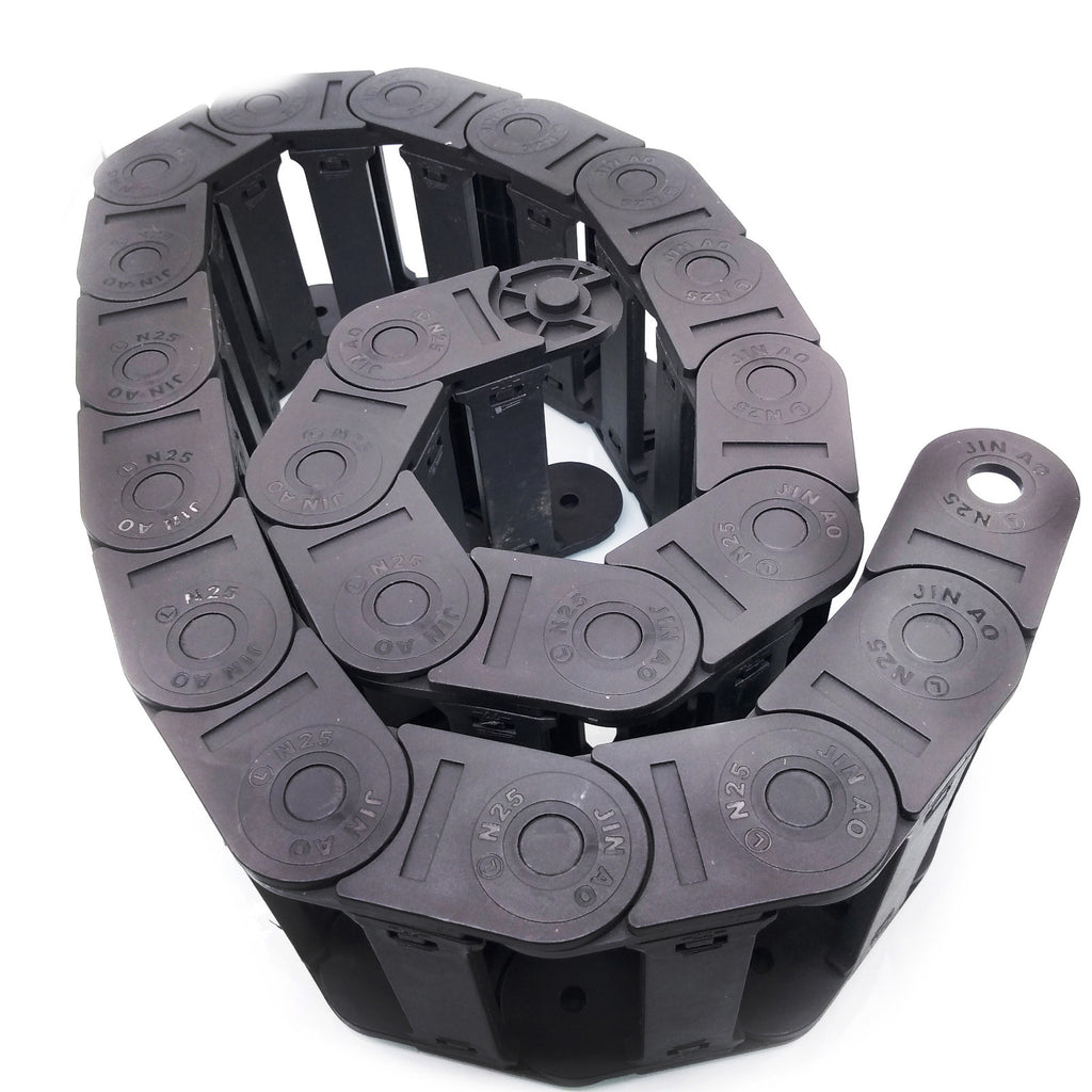 AU Stock 1M 1000mm Black Long Nylon Cable Drag Chain Wire Carrier 25 x 77mm