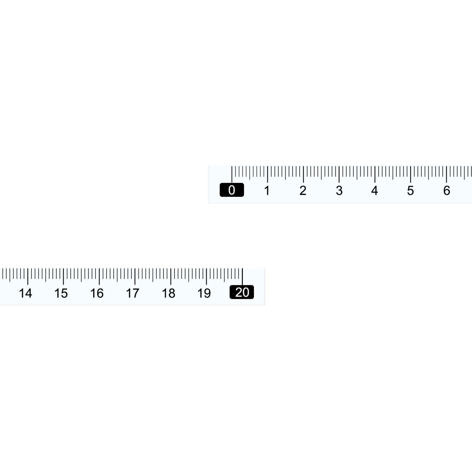 10Pcs Adhesive Tape Measure 20cm Left to Right Sticky Workbench Ruler (White)
