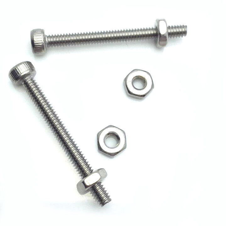 US Stock 50x M2 x 20mm Hex Socket Screw Bolt Knurling DIN912 Stainless Steel Nut