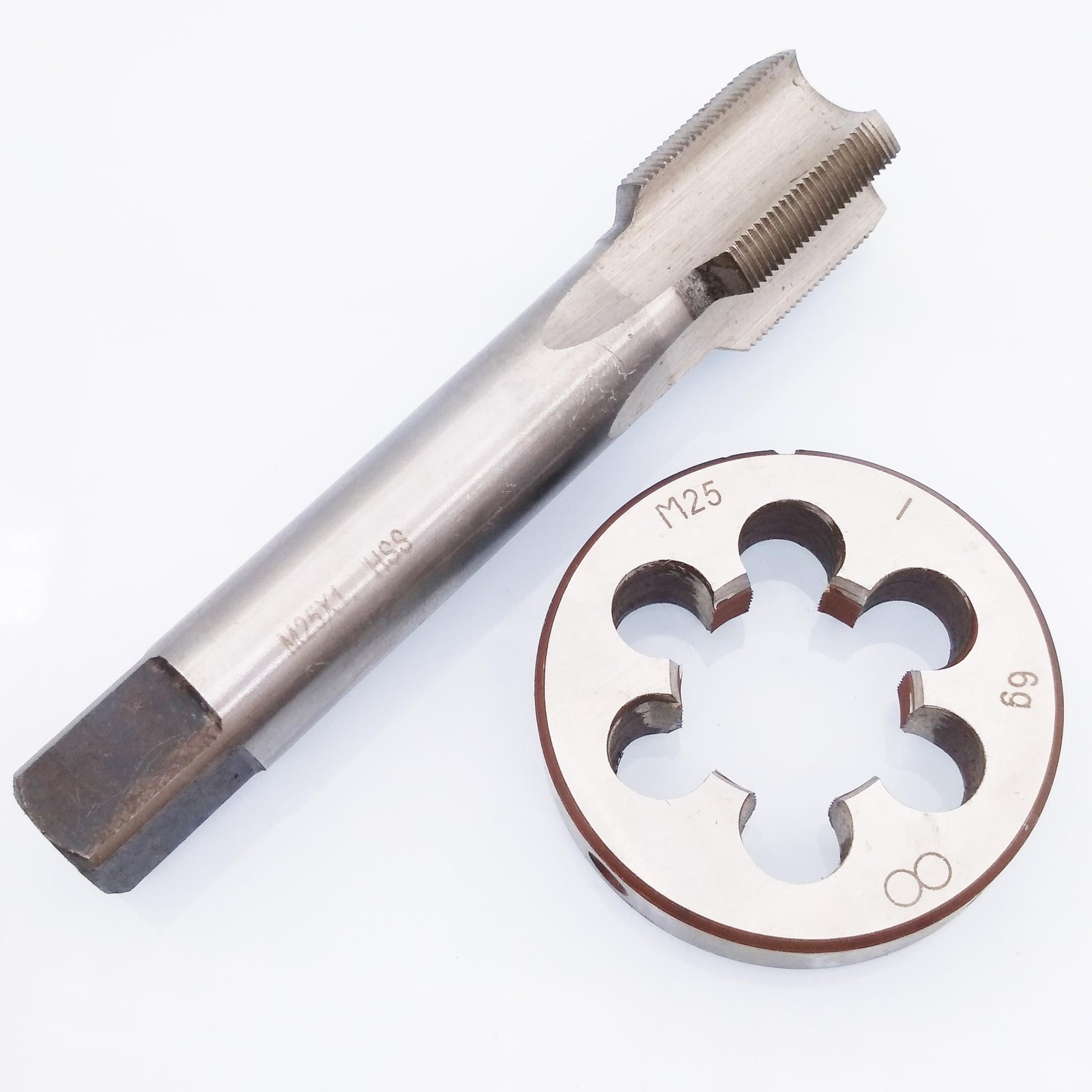 AU Stock HSS M25 x 1mm Tap & M25 x 1.0mm Die Metric Thread Right Hand