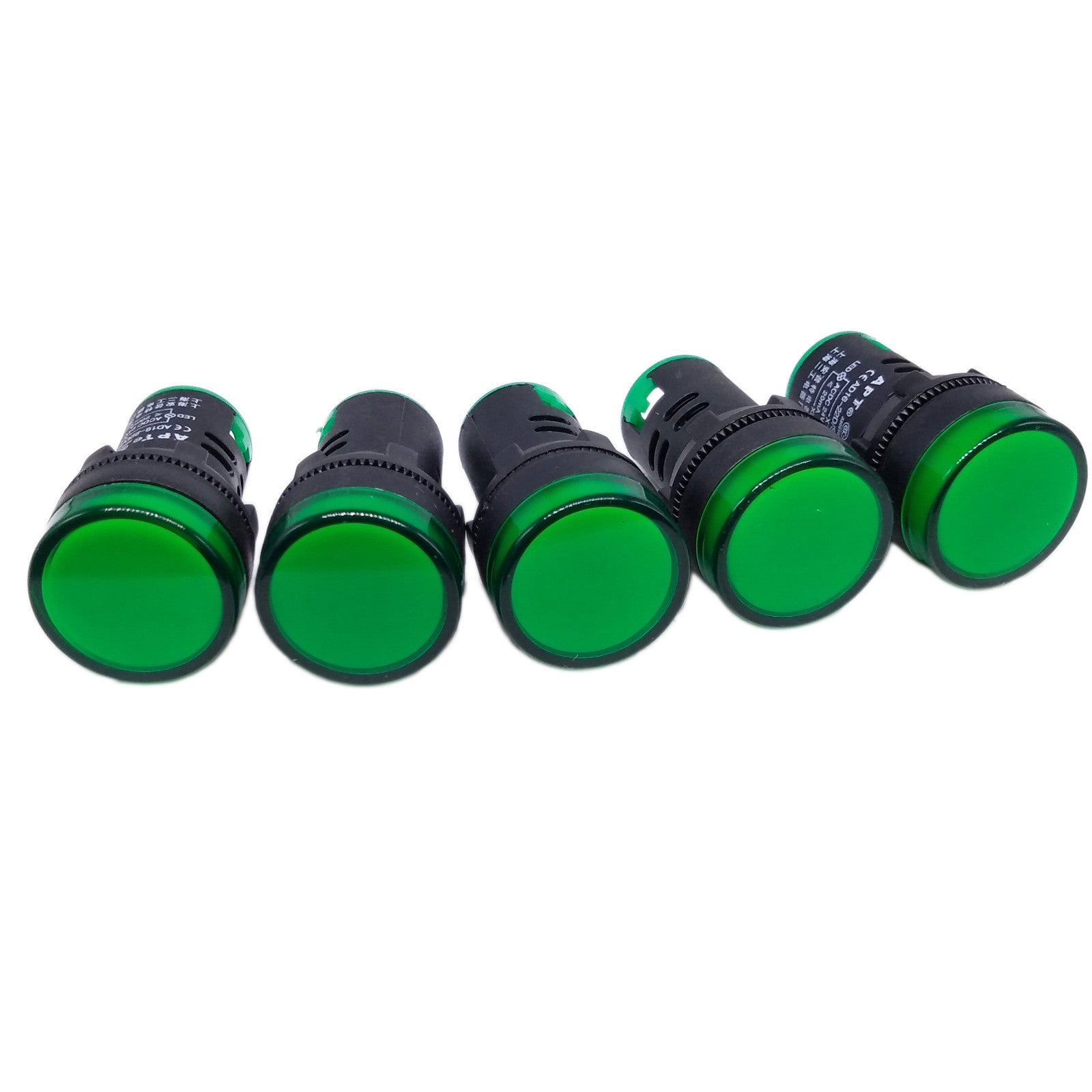 US Stock 5pcs Green LED Power Indicator Signal Light AC DC 24V 22mm AD16-22DS