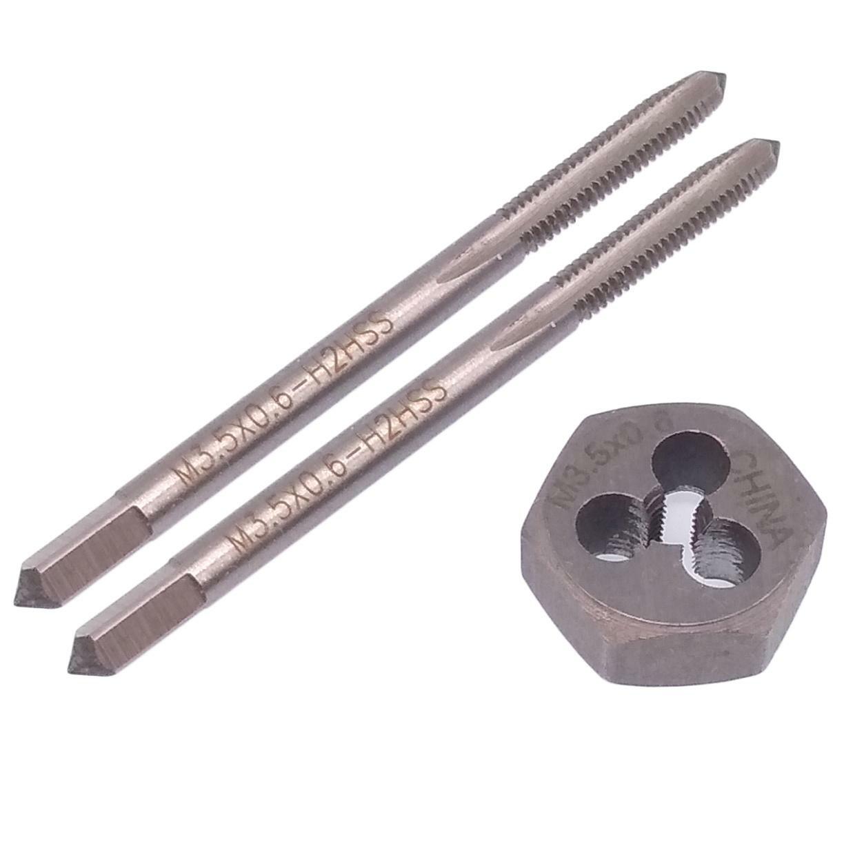 HSS M3.5 x 0.6mm Taper & Plug Tap & M3.5x0.6mm Hexagon Die Metric Right Hand Set