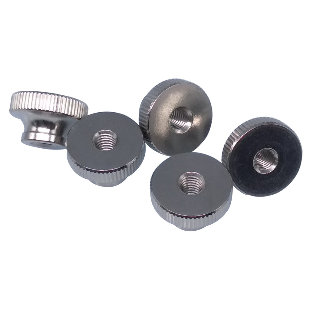 US Stock 5pcs M6 x 1mm Stainless Steel Knurled Thumb Nut Right Hand Thread