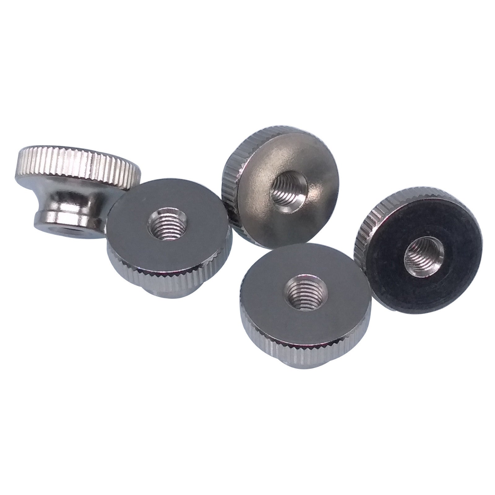 US Stock 5pcs M6 x 1mm Stainless Steel Knurled Thumb Nut Right Hand Thread