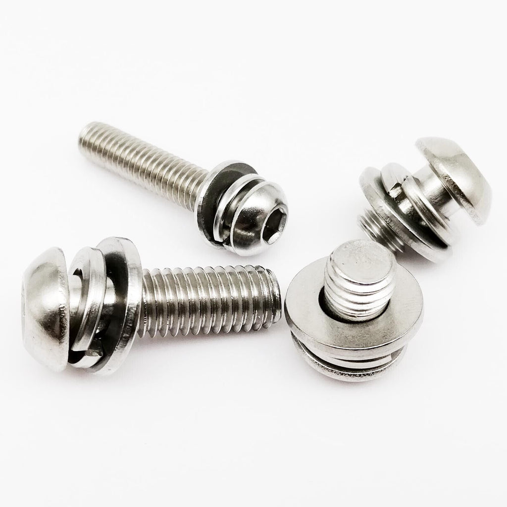 5pcs M8 x 16mm 304 Hexagon Hex Socket Button Head Screw Bolt with Washer Gasket