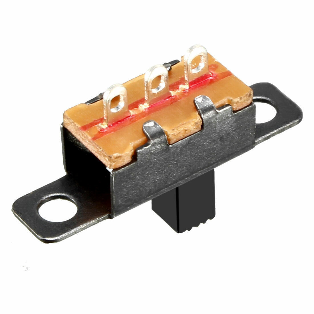 50pcs Vertical Slide Switch SPDT 3 Clamps PCB Panel Locking 5mm