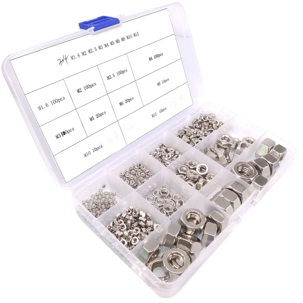 AU Stock 570pc Metric Thread Insert Screw Stainless Steel Hex Nut Assortment Kit