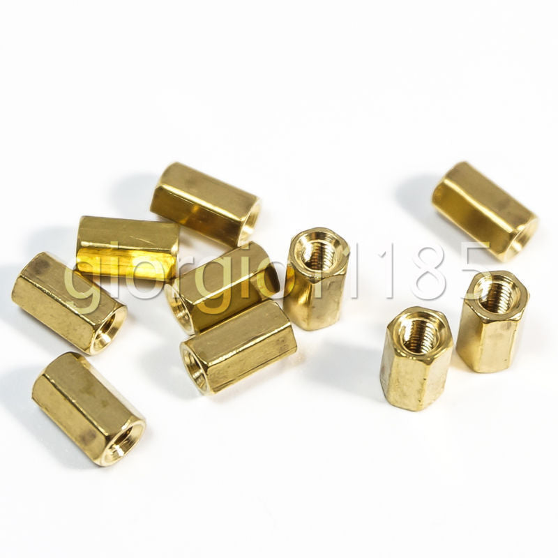 US Stock 40pcs M3 3mm Male Female Brass Standoff Spacer PCB Board Hex Screws Nut