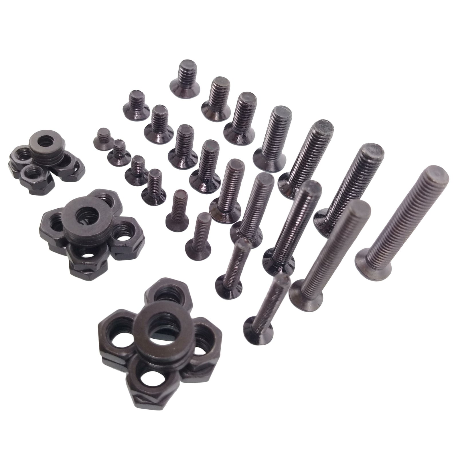 460pcs M3 M4 M5 Flat Head Black Screws with Nuts Washers Assortment Kit