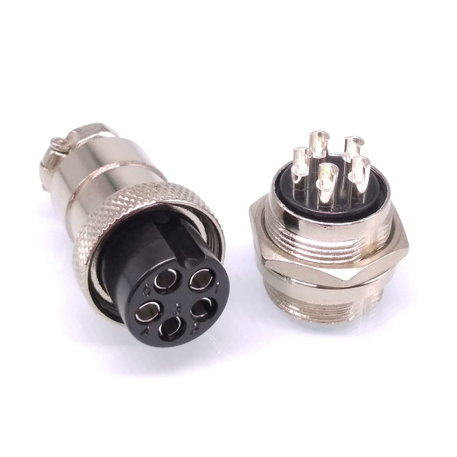 1Set GX20 5Pin 20mm Panel Mounting Metal Aviation Connector Plug + Socket