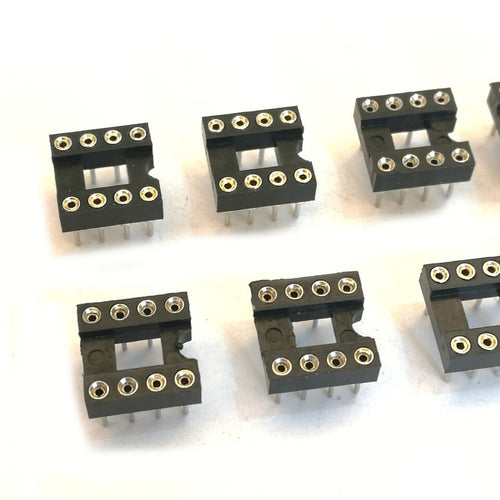 10pcs 8 Pin 8P DIP IC Socket 0.1" Pitch 0.3" Row Spacing Round