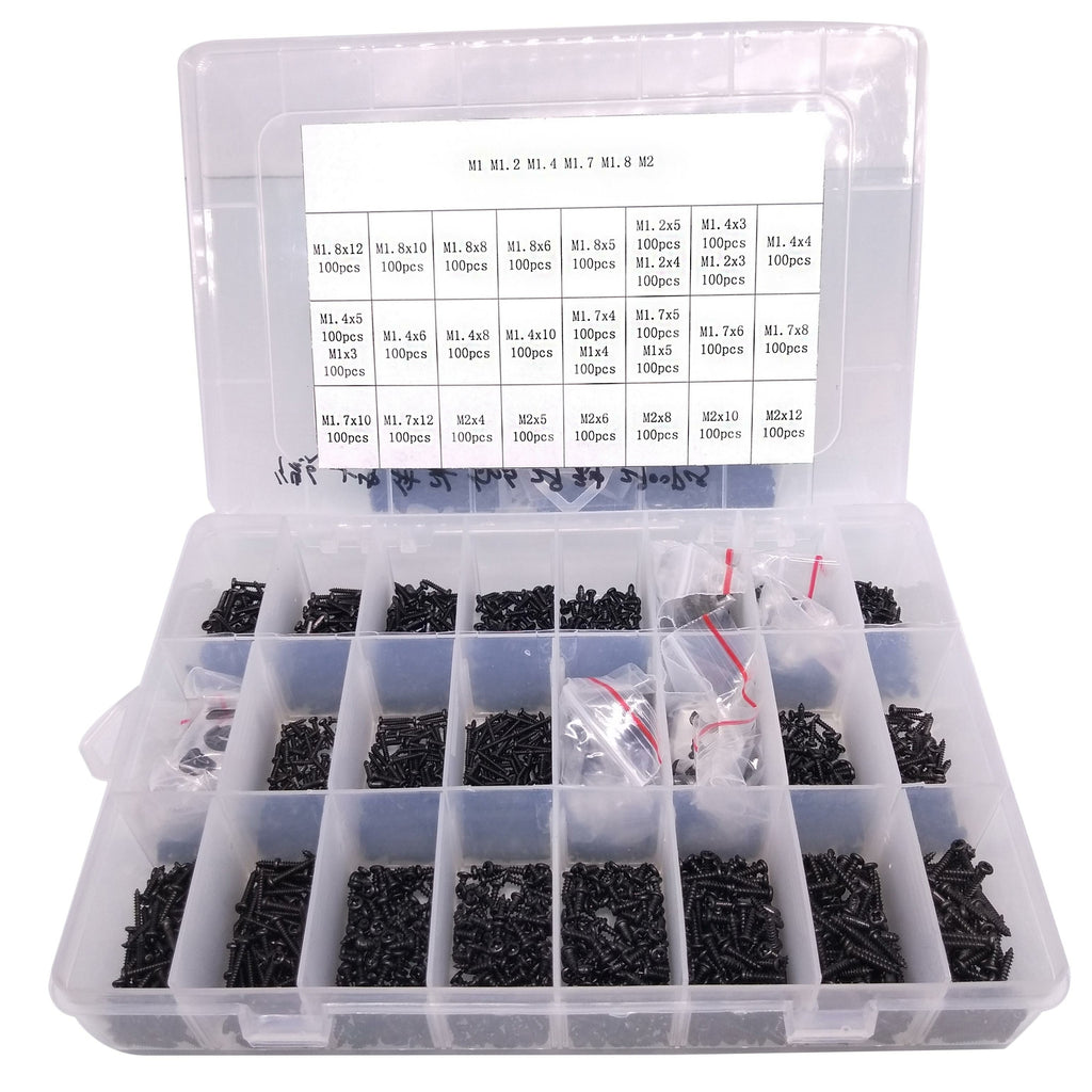 2900pcs Phillips Rounded Head Small Self Tapping Screws Assortment Kit US Stock