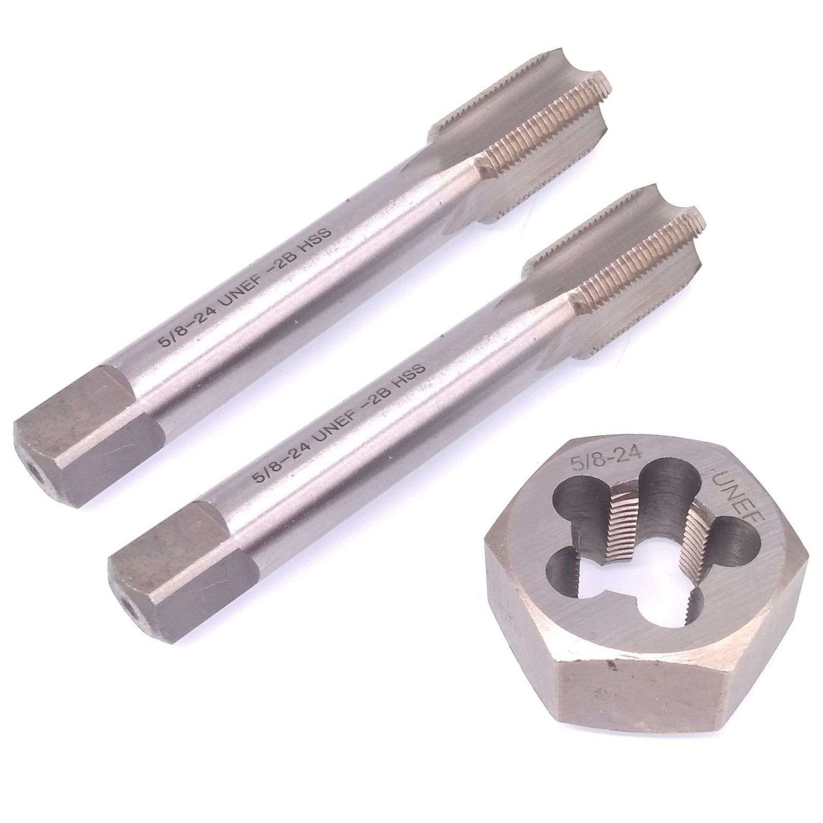 HSS 5/8-24 Taper & Plug Tap & 5/8-24 Hexagon Die Thread Right Hand Set