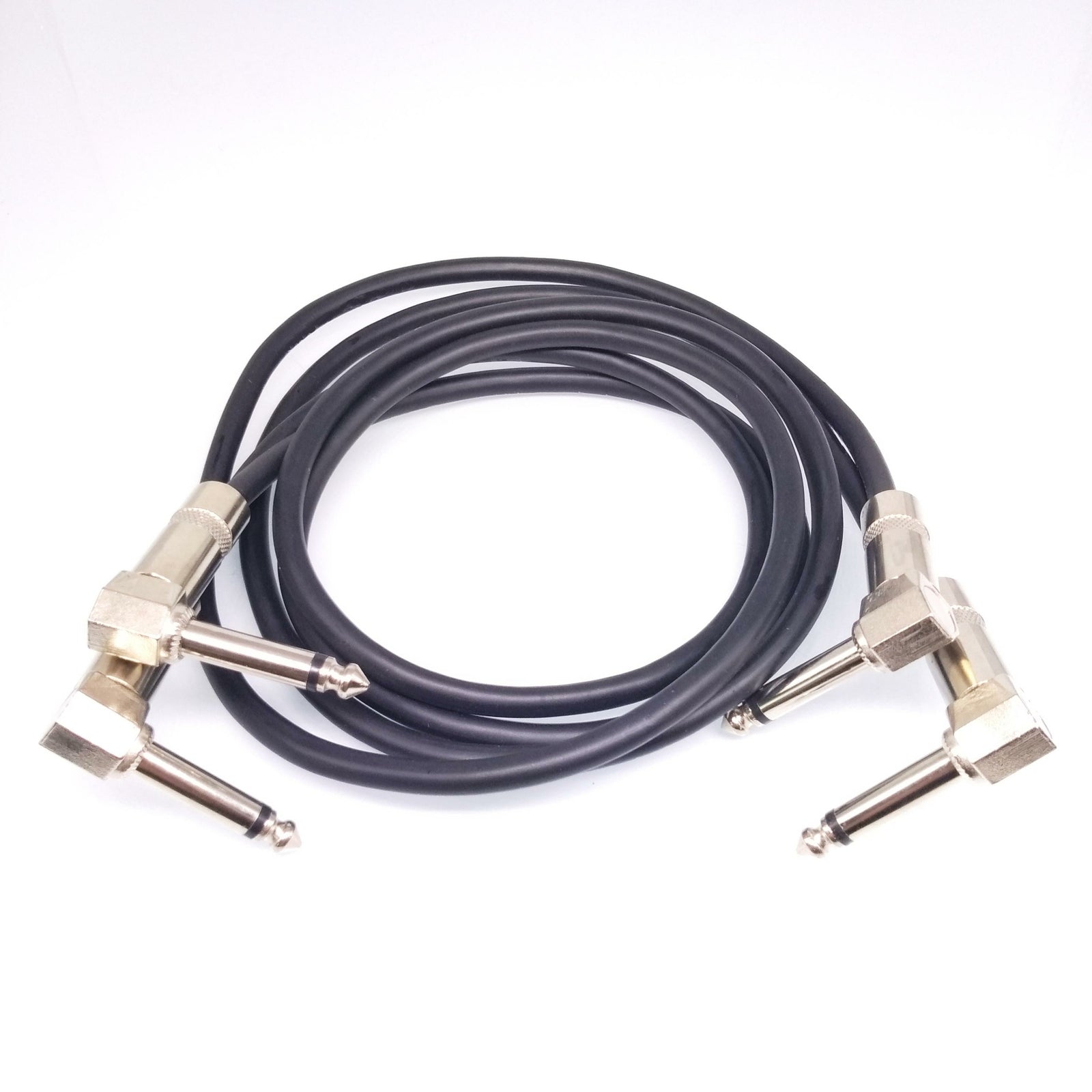 US Stock 2pcs 3ft 1/4 to 1/4 Right Angle Pro Audio Sound Speaker Wire Cable Cord