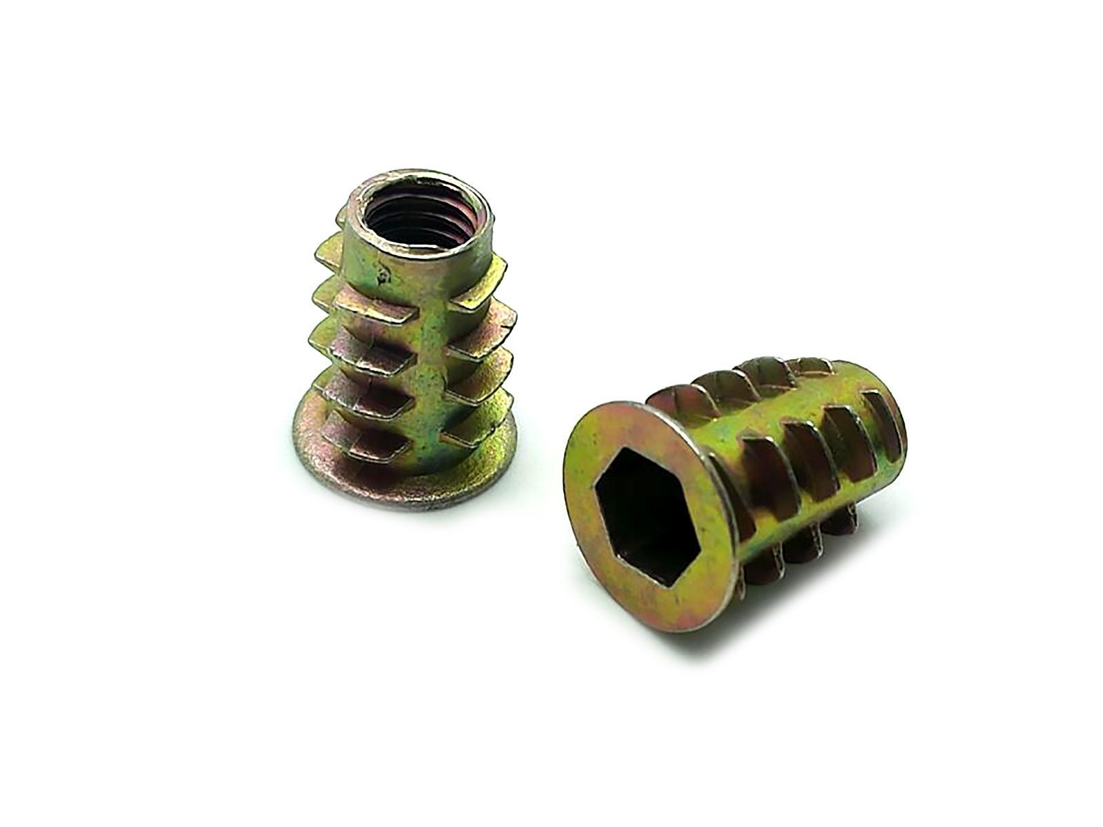 US Stock 20x M6 x 15mm Furniture Hex Drive Flat Head Nuts Screws For Wood Insert