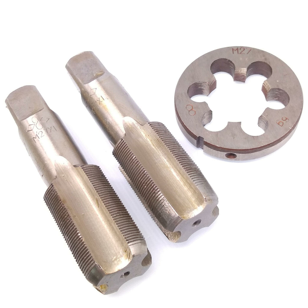 HSS M27 x 1mm Taper & Plug Tap & M27 x 1mm Die Metric Thread Right Hand