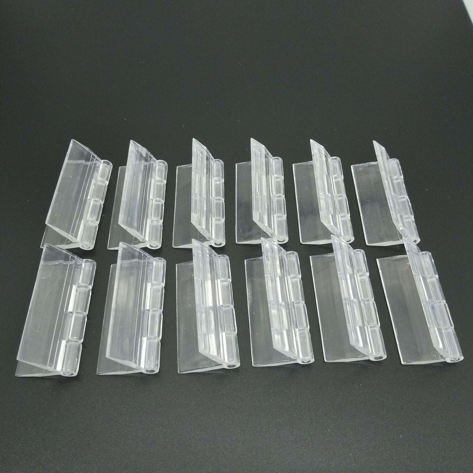 US Stock 12pcs Clear PMMA Acrylic Plastic Folding PMMA Hinge 45 x 34mm