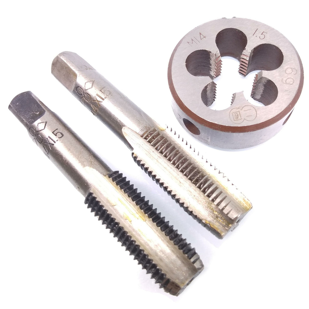 HSS M14 x 1.5mm Taper & Plug Tap & M14 x 1.5mm Die Metric Thread Right Hand